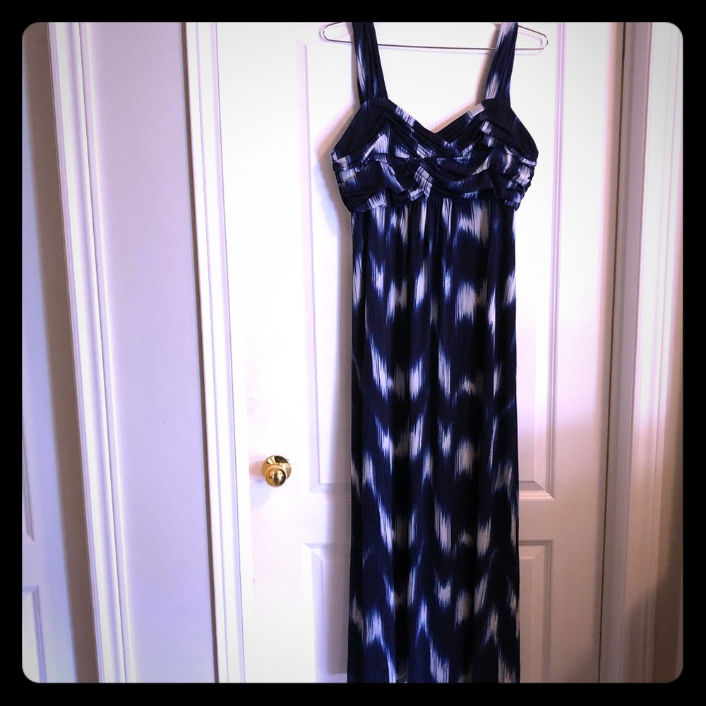 PLANET Blue and White Long Dress - Size 16